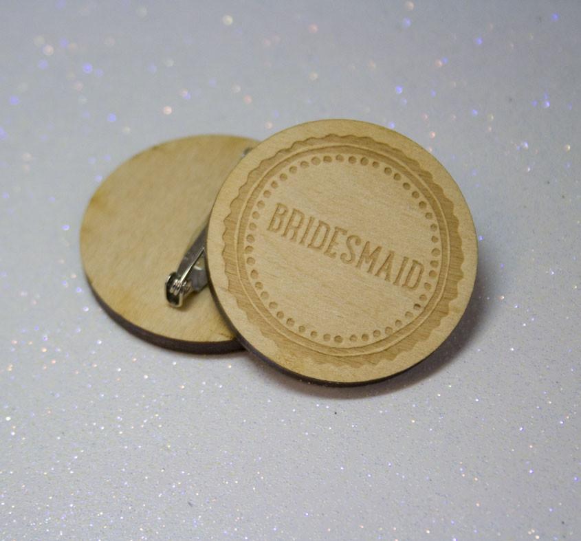 Badge Rustic Bridesmaid - thefancyhen.ie