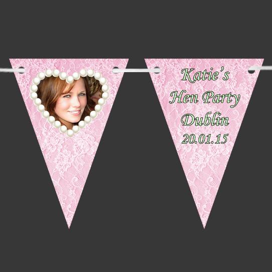 Bunting Customised Lace Pearl with Photo - thefancyhen.ie