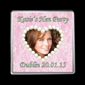 Drink Coaster  Lace Pearl with Photo - thefancyhen.ie