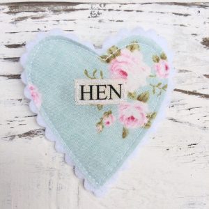 Teal Millie Hessian Hen Badge - thefancyhen.ie