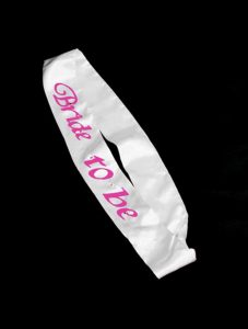 Flashing Bride to be Sash - White - thefancyhen.ie
