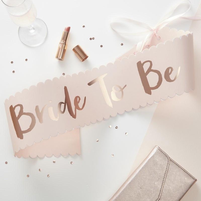 Pink & Rose Gold Bride to be Sash - thefancyhen.ie